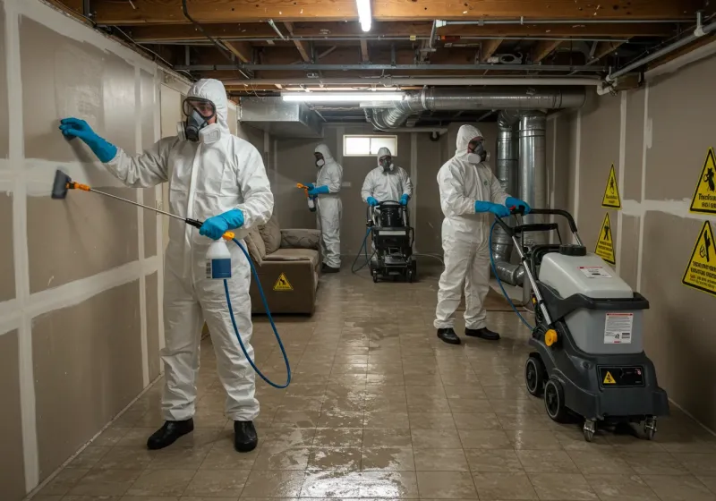 Basement Moisture Removal and Structural Drying process in Abbeville, AL